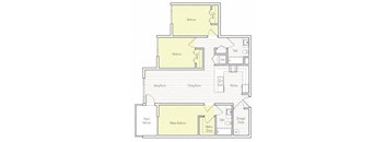 1174 sq.ft. C-5 Floor plan, at Parc One, Santee, 92071