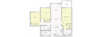 1172 sq.ft. C-6 Floor plan, at Parc One, Santee, 92071