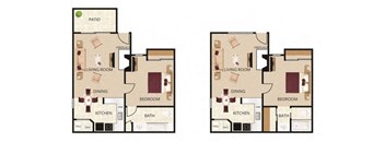 two pictograms of a floor plan of a house