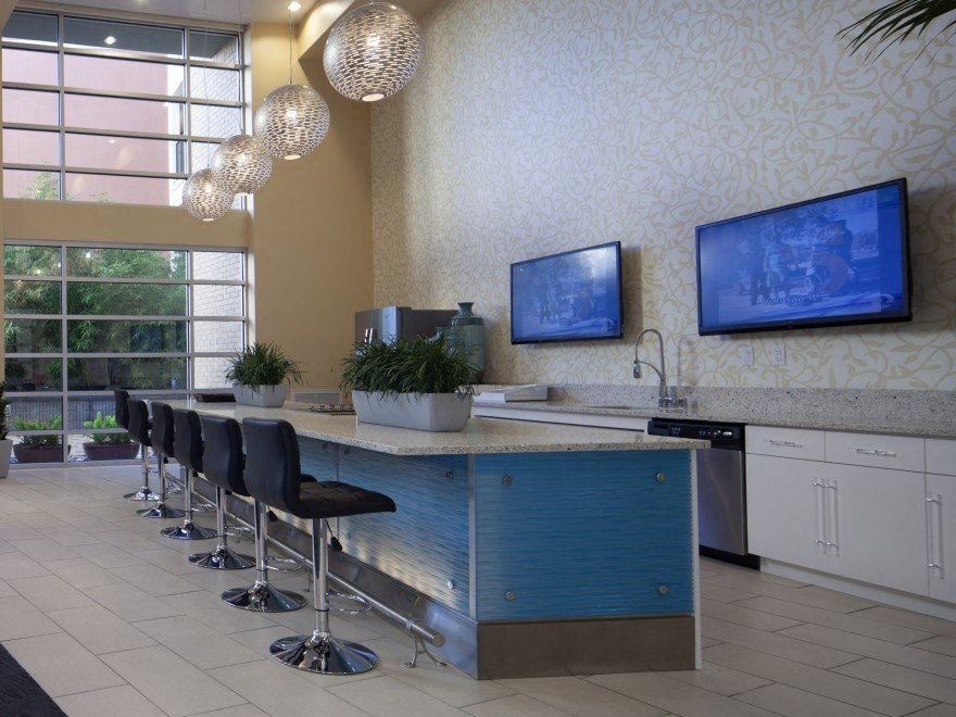 Resident Lounge & Kitchen with Flat Screen TVs