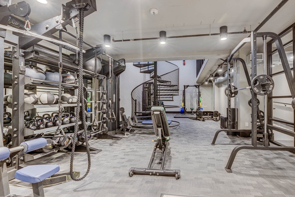 the gym at the flats at obsidian