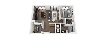 a1 floor plan  1 bedroom with 2 baths  129
