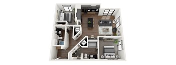 a 1 bedroom floorplan is shown in this image