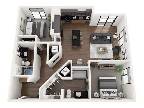 a 1 bedroom floorplan is shown in this image