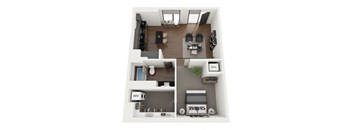 a 3d floor plan of a103103  1 bedroom
