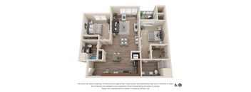 Two Bedroom B Floor Plan at Rockvue, Colorado, 80021
