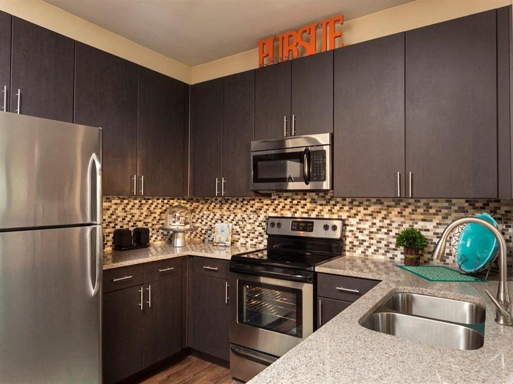 interior kitchen gray cabintry