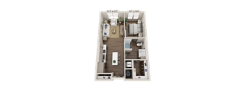 A3 One Bedroom Floorplan  at Novus, Colorado