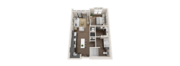 A4-B One Bedroom Floorplan at Novus, Lone Tree, Colorado