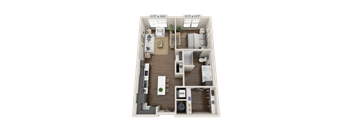 A4-C One Bedroom Floorplan at Novus, Lone Tree