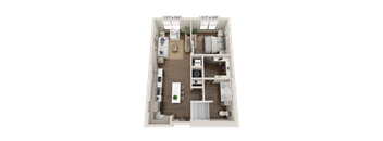 A4 One Bedroom Floorplan  at Novus, Colorado, 80124