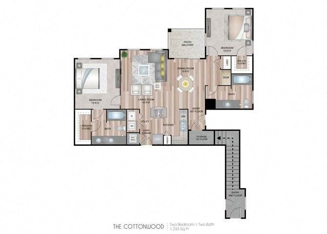 Cottonwood two bedroom two bathroom