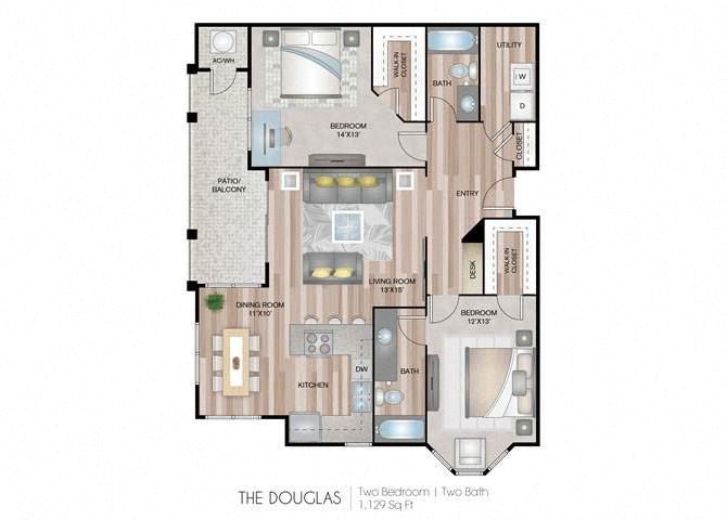 The Douglas two bedroom two bathroom