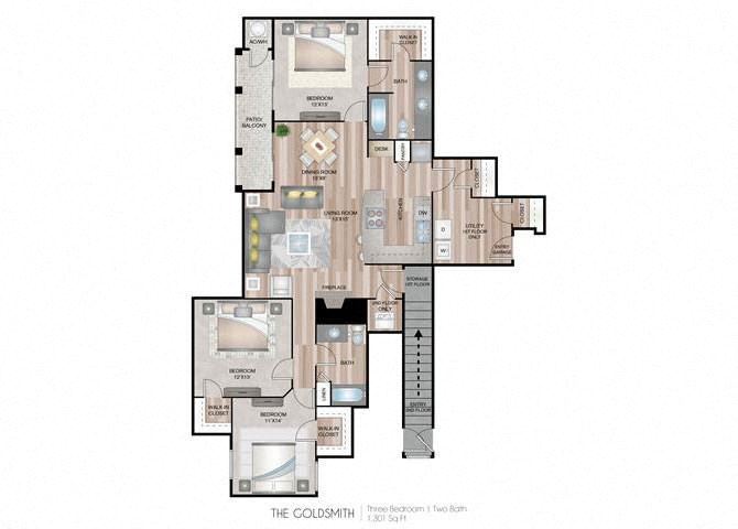 Goldsmith three bedroom two bathroom