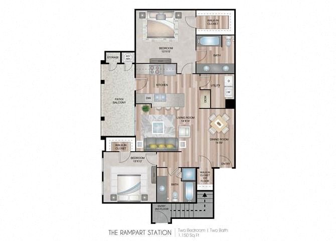 Rampart Station two bedroom two bathroom
