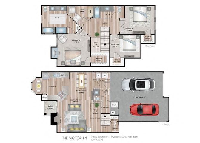 Victorian three bedroom two and half bath