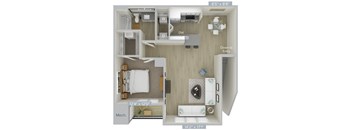 the 1122 square foot floor plan  studio