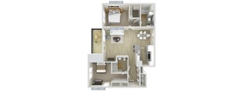 a 1 bedroom floor plan with a bathroom and a living room