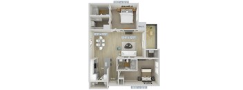 the 1190 floor plan  studio with ensuite baths