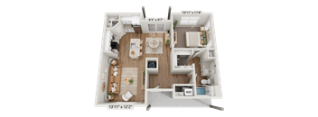 A 13'11" x 12'2" floor plan of a house with a 10'11" x 11'8" bedroom.