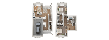 Four different house floor plans are displayed.
