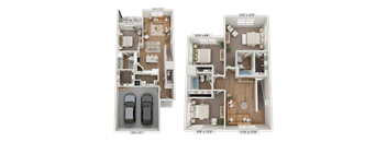 Four different house floor plans are displayed.