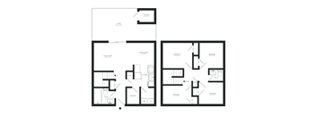 A floor plan of a two-story house with labeled rooms.
