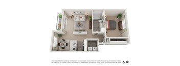 1 Bed 1 Bath Loft  725 Sq. Ft. Floor plan at Canyon Park, Beaverton, 97005