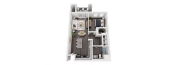 A1 1 bedroom floor plan 701 square feet