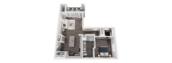 A2 1 bedroom floor plan 830 square feet