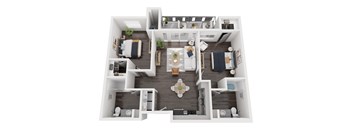 B1 2 bedroom floor plan 1013 square feet