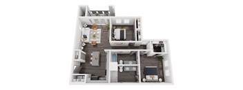 B2 2 bedroom floor plan 1086 square feet