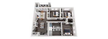 C1 3 bedroom floor plan 1212 square feet
