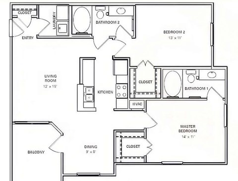 A black and white image of a floor plan for a house.