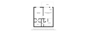1x1 Floor Plan  at Castilian Apartments, Florida