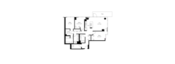 A black and white image of a floor plan for a house.