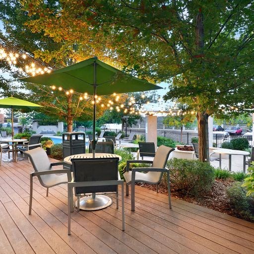 outdoor lounge area at Alvista Nine Mile, Asheville North Carolina