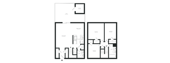 A black and white floor plan of a house with labeled rooms.