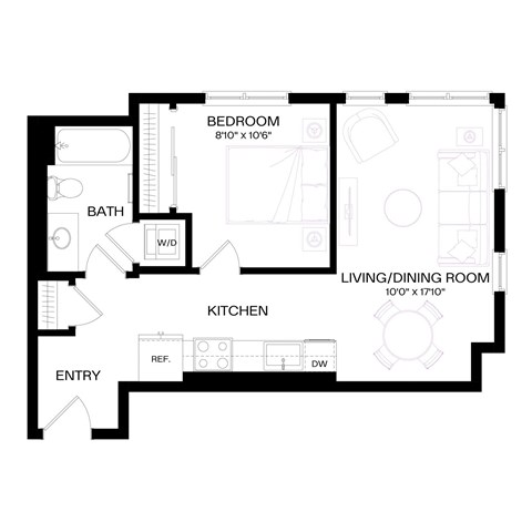 a floor plan of a house with an open floor plan