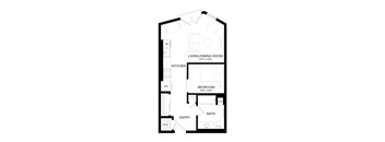 a floor plan of a 1 bedroom floor plan for an apartment