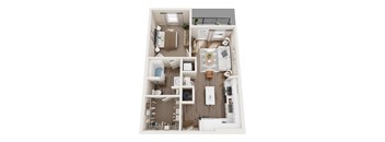 3D floor plan of our A1 unit type