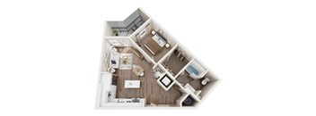 3D floor plan of our A3 unit type