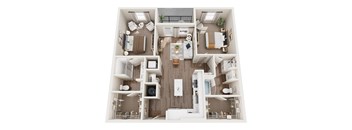 3D floor plan of our B1 unit type