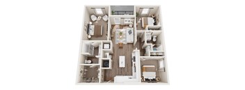 3D floor plan of our C1 unit type