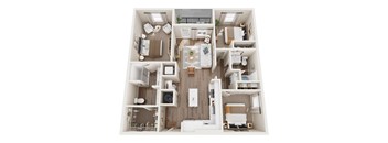 3D floor plan of our C2 unit type