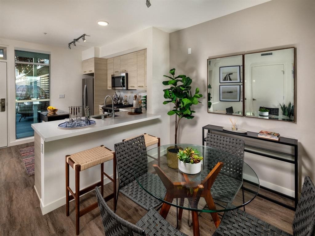 kitchen and dining area