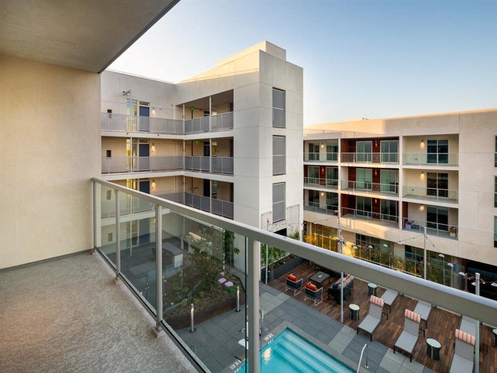 a balcony or terrace at courtyard