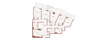 A floor plan of a house with labeled rooms.