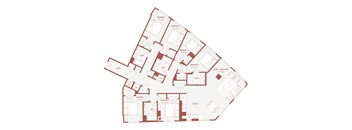 A floor plan of a house with labeled rooms.