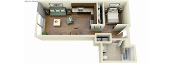 Collins 1x1 Floor Plan